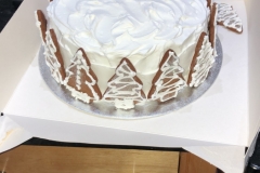 Christmas Cake with gingerbread trees